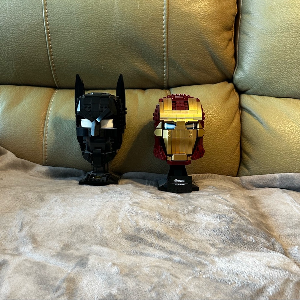 LEGO Batman and Iron Man Heads
